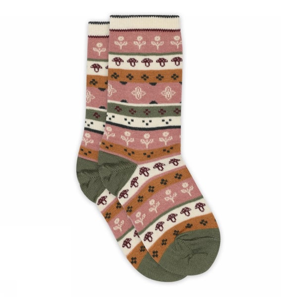 Wollen kinder en dames kniekous - vintage rose